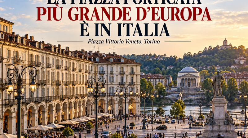 La piazza porticata più grande d’Europa è in Italia: il primato di Torino
