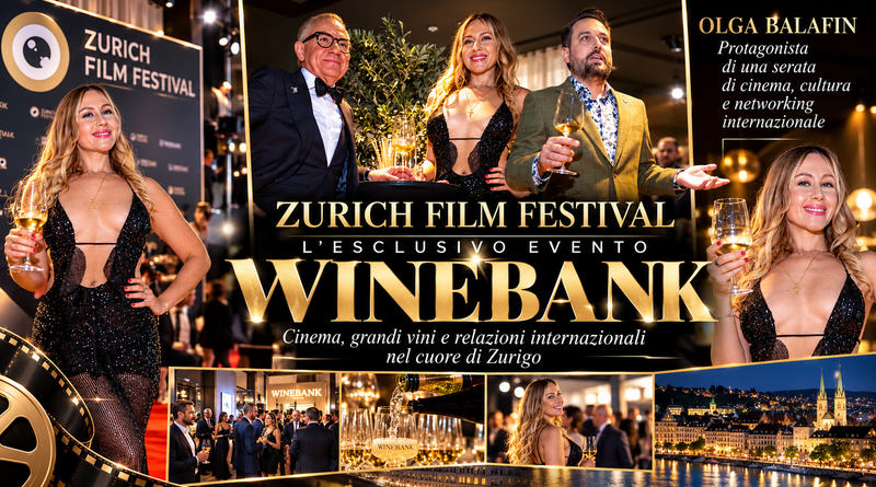 Zurich Film Festival, glamour e grandi vini: Olga Balafin protagonista dell’esclusivo evento Winebank