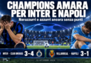 Champions amara per Inter e Napoli: sette gol a San Siro, azzurri battuti a Villarreal